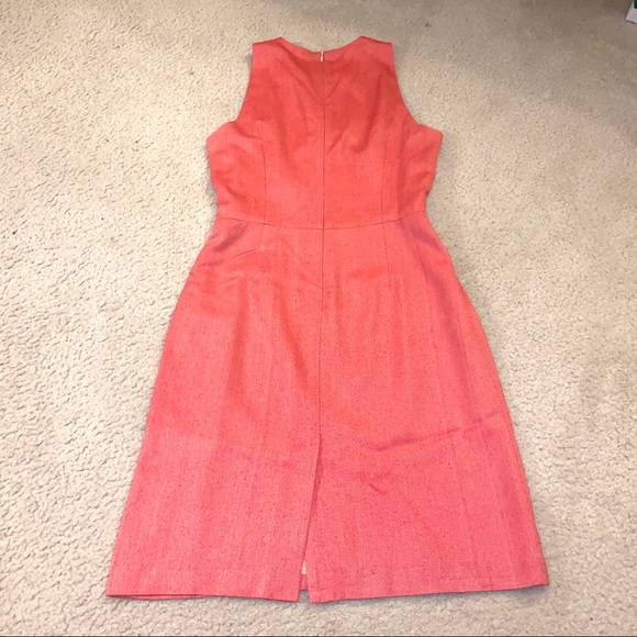 100% Silk Orange Fitted Lined Sheath Dress 8 - Picture 2 of 3